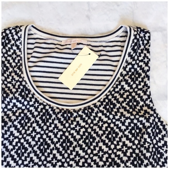 LAST 1❗️🎀 HP 🎀 Skies Are Blue Anthro Boho Chic Mixed Top - Picture 4 of 8